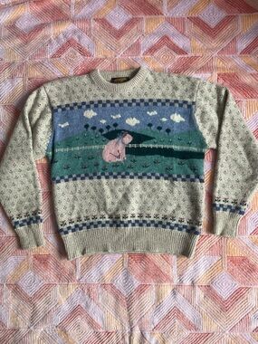 Rare Eddie Bauer Vintage Pig Sweater